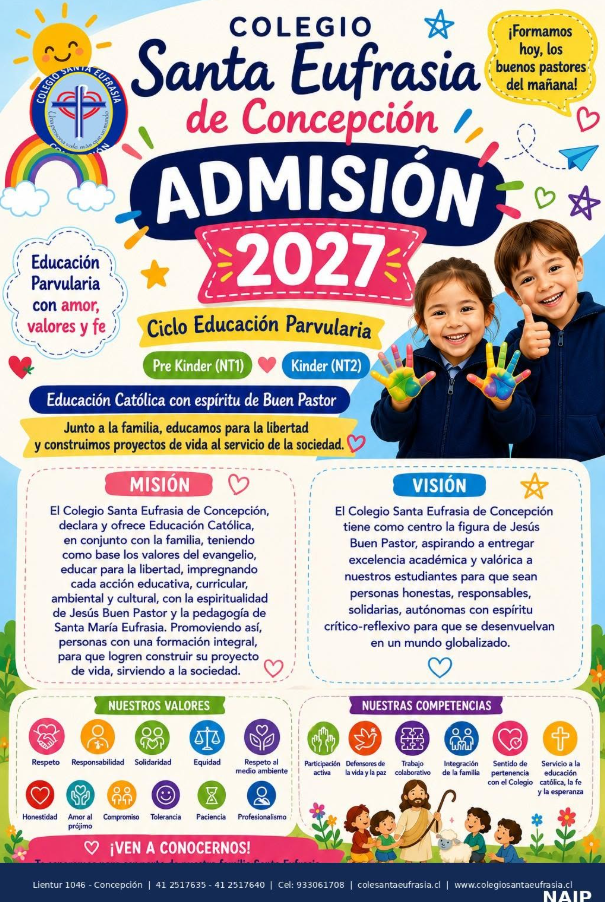 ¡Comienza la Admisión 2027 en el Colegio Santa Eufrasia de Concepción! 