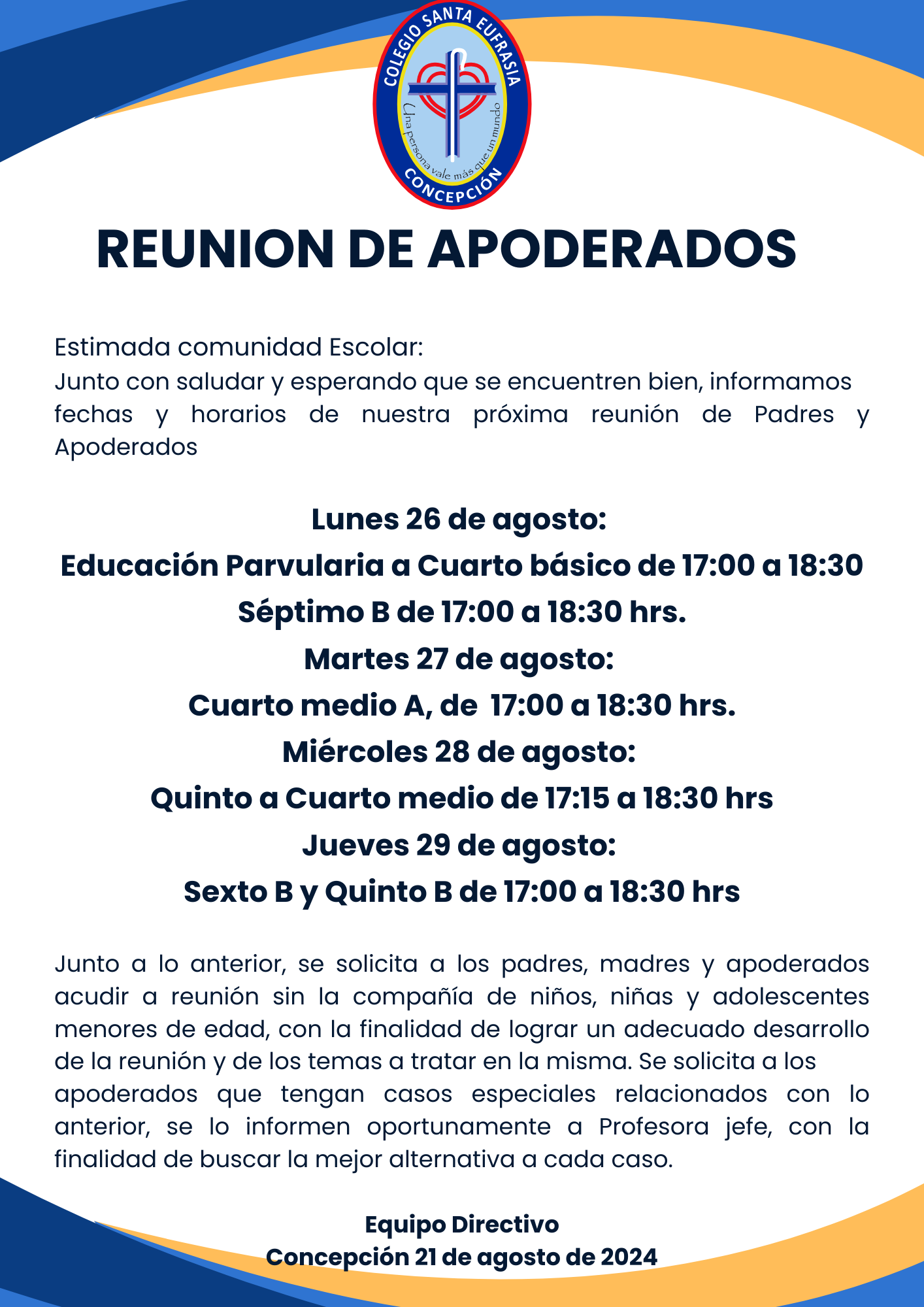 REUNIÓN DE APODERADOS AGOSTO